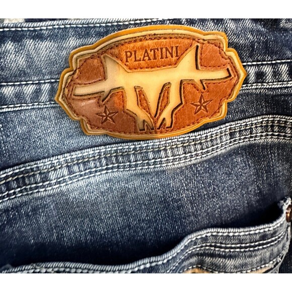 Platini Men’s Western Bootcut Embroidered Blue Jeans Size 38 X 30 - Picture 7 of 12